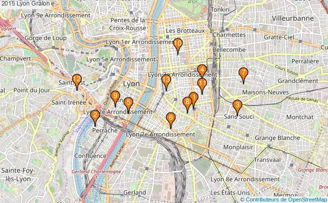 plan 2015 Lyon Associations 2015 Lyon : 15 associations