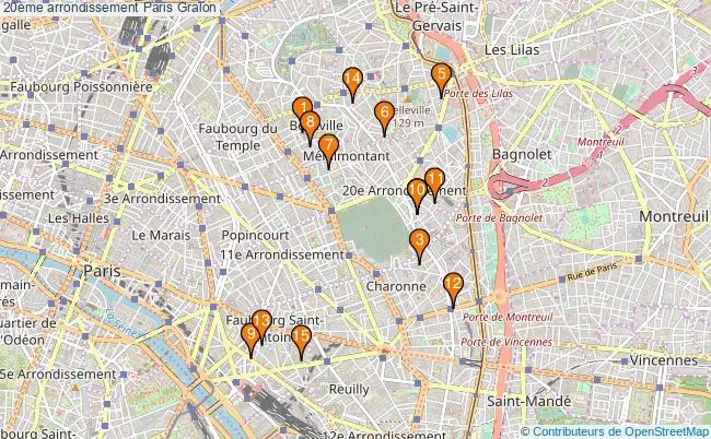 plan 20ème arrondissement Paris Associations 20ème arrondissement Paris : 20 associations