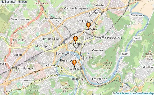 plan 4L Besançon Associations 4L Besançon : 6 associations