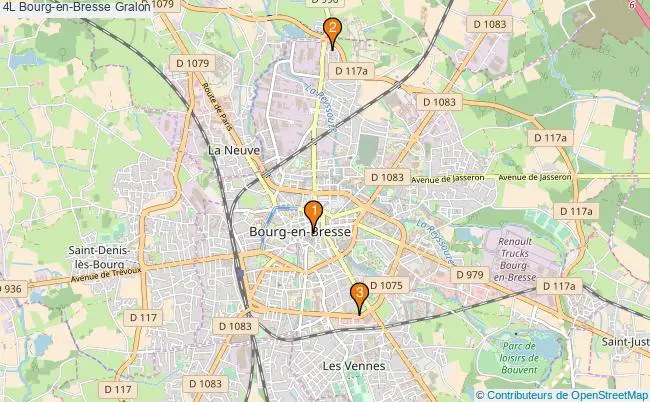 plan 4L Bourg-en-Bresse Associations 4L Bourg-en-Bresse : 3 associations
