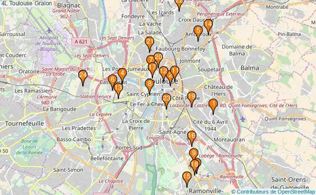 plan 4L Toulouse Associations 4L Toulouse : 35 associations