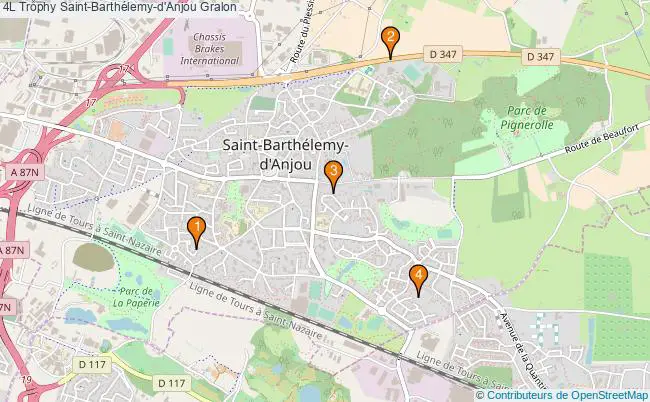 plan 4L Trophy Saint-Barthélemy-d'Anjou Associations 4L Trophy Saint-Barthélemy-d'Anjou : 4 associations