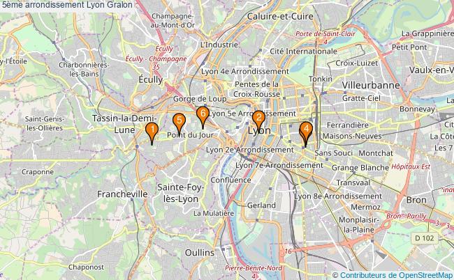 plan 5ème arrondissement Lyon Associations 5ème arrondissement Lyon : 7 associations