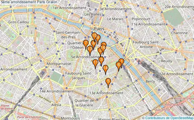 plan 5ème arrondissement Paris Associations 5ème arrondissement Paris : 22 associations