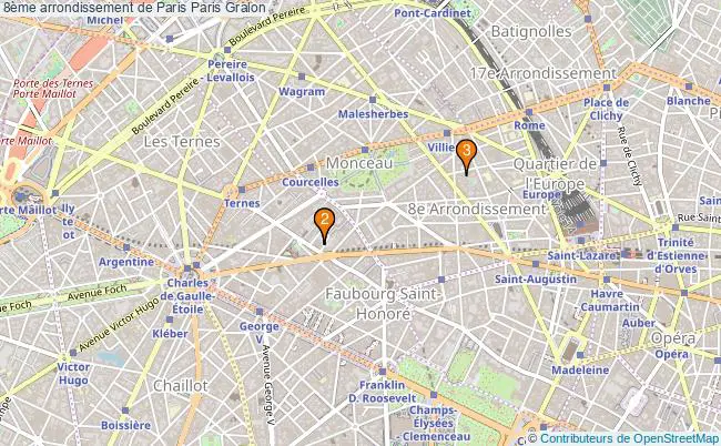 plan 8ème arrondissement de Paris Paris Associations 8ème arrondissement de Paris Paris : 4 associations
