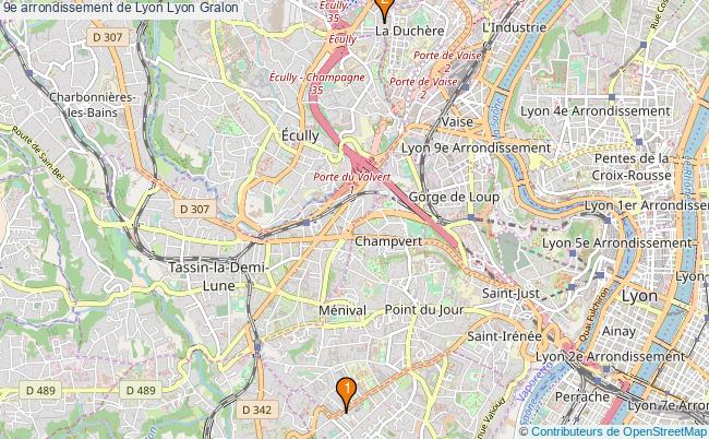 plan 9e arrondissement de Lyon Lyon Associations 9e arrondissement de Lyon Lyon : 3 associations
