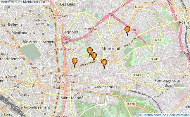 plan Académiques Montreuil Associations Académiques Montreuil : 4 associations