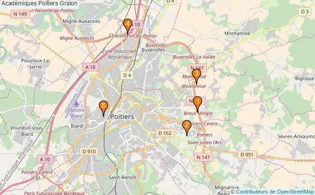 plan Académiques Poitiers Associations Académiques Poitiers : 5 associations