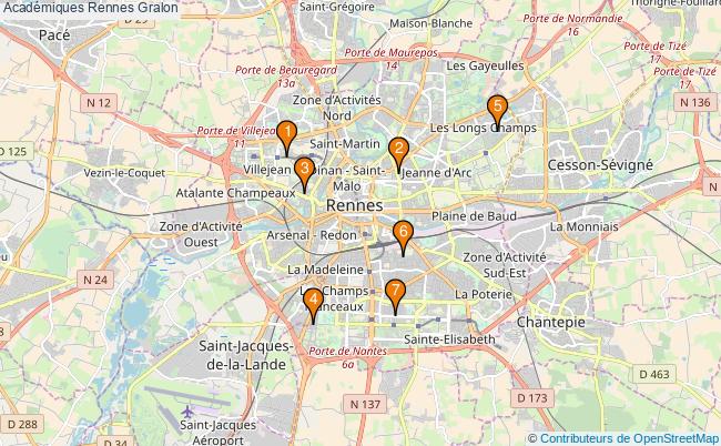 plan Académiques Rennes Associations Académiques Rennes : 6 associations