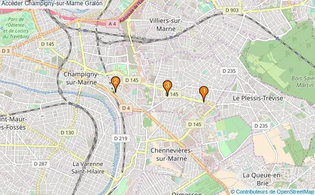 plan Accéder Champigny-sur-Marne Associations Accéder Champigny-sur-Marne : 3 associations