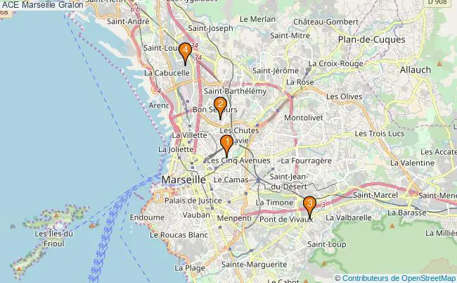 plan ACE Marseille Associations ACE Marseille : 4 associations
