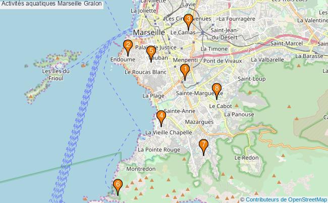 plan Activités aquatiques Marseille Associations activités aquatiques Marseille : 11 associations