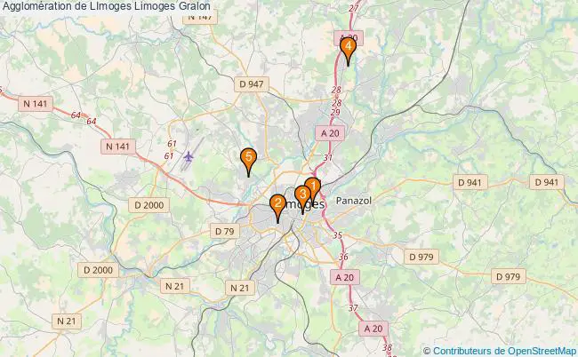 plan Agglomération de LImoges Limoges Associations agglomération de LImoges Limoges : 5 associations