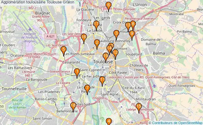 plan Agglomération toulousaine Toulouse Associations agglomération toulousaine Toulouse : 18 associations