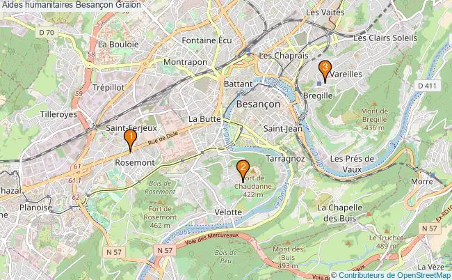 plan Aides humanitaires Besançon Associations aides humanitaires Besançon : 3 associations