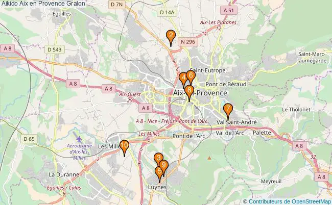 plan Aikido Aix en Provence Associations Aikido Aix en Provence : 12 associations