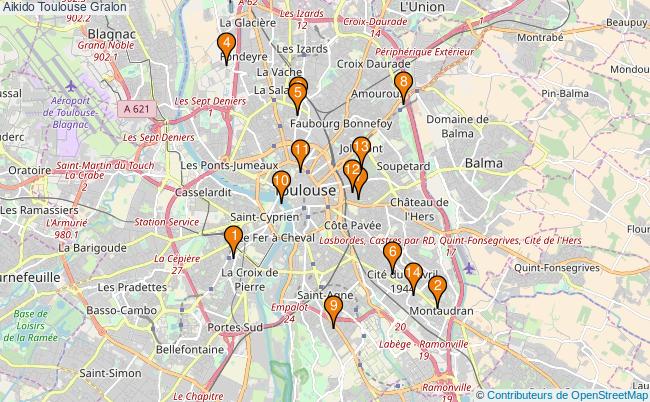 plan Aikido Toulouse Associations Aikido Toulouse : 16 associations