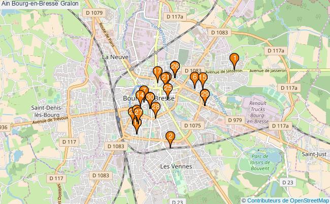 plan Ain Bourg-en-Bresse Associations Ain Bourg-en-Bresse : 119 associations
