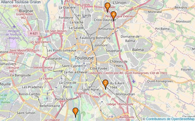 plan Alliance Toulouse Associations Alliance Toulouse : 4 associations