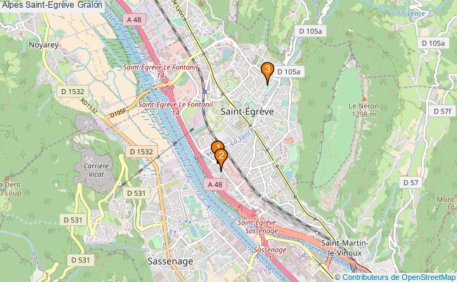 plan Alpes Saint-Egrève Associations Alpes Saint-Egrève : 4 associations