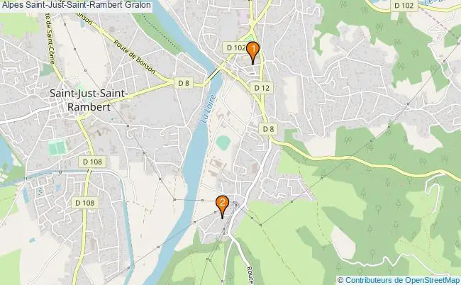 plan Alpes Saint-Just-Saint-Rambert Associations Alpes Saint-Just-Saint-Rambert : 2 associations
