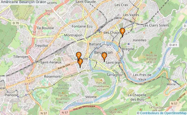 plan Américaine Besançon Associations américaine Besançon : 3 associations