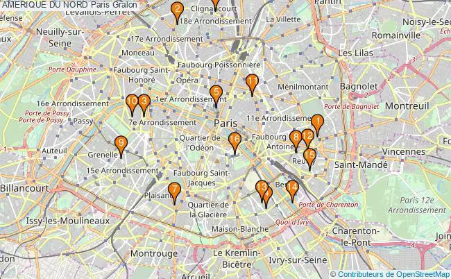 plan AMERIQUE DU NORD Paris Associations AMERIQUE DU NORD Paris : 17 associations