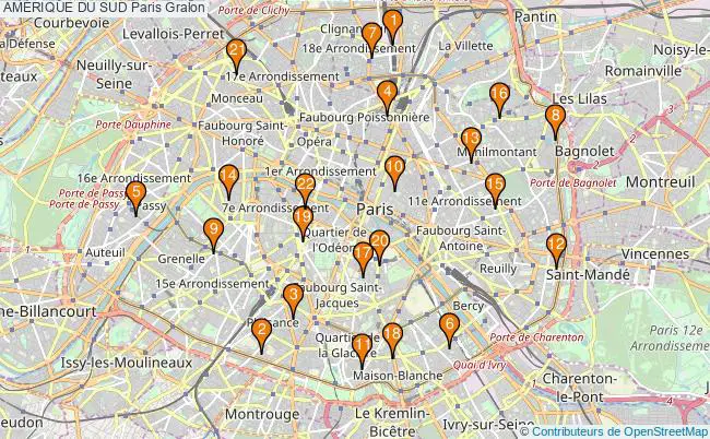 plan AMÉRIQUE DU SUD Paris Associations AMÉRIQUE DU SUD Paris : 24 associations