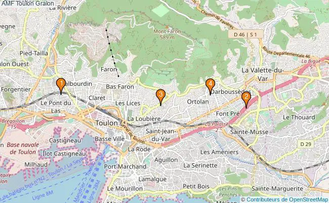 plan AMF Toulon Associations AMF Toulon : 4 associations