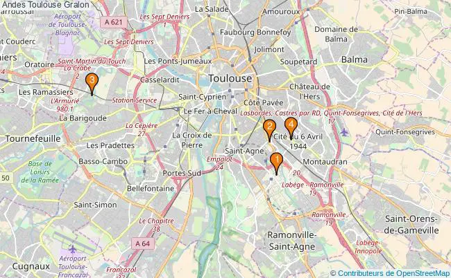 plan Andes Toulouse Associations Andes Toulouse : 4 associations