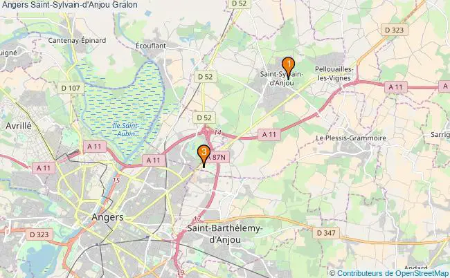plan Angers Saint-Sylvain-d'Anjou Associations Angers Saint-Sylvain-d'Anjou : 3 associations