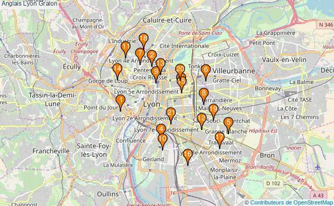 plan Anglais Lyon Associations Anglais Lyon : 23 associations