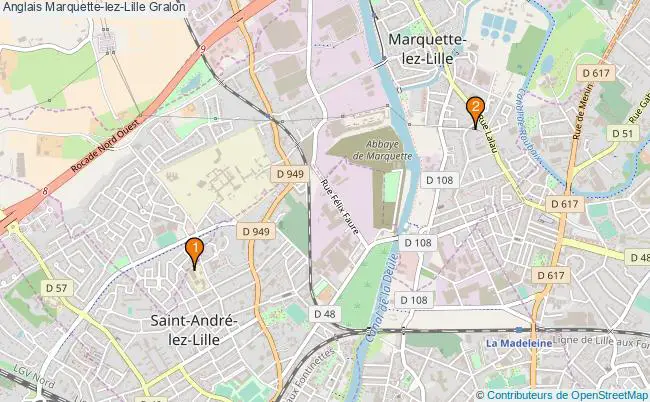 plan Anglais Marquette-lez-Lille Associations Anglais Marquette-lez-Lille : 2 associations