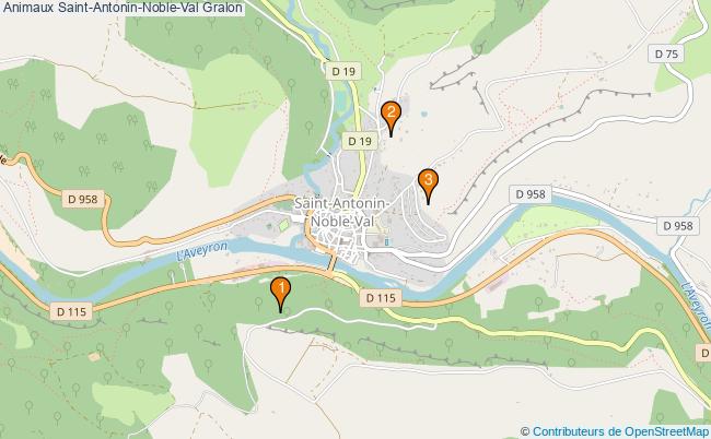 plan Animaux Saint-Antonin-Noble-Val Associations animaux Saint-Antonin-Noble-Val : 3 associations