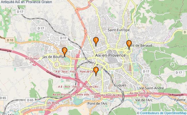 plan Antiquité Aix en Provence Associations Antiquité Aix en Provence : 4 associations