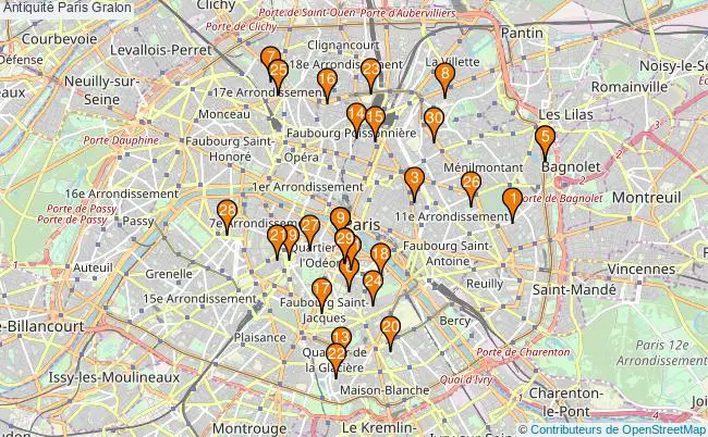 plan Antiquité Paris Associations Antiquité Paris : 36 associations