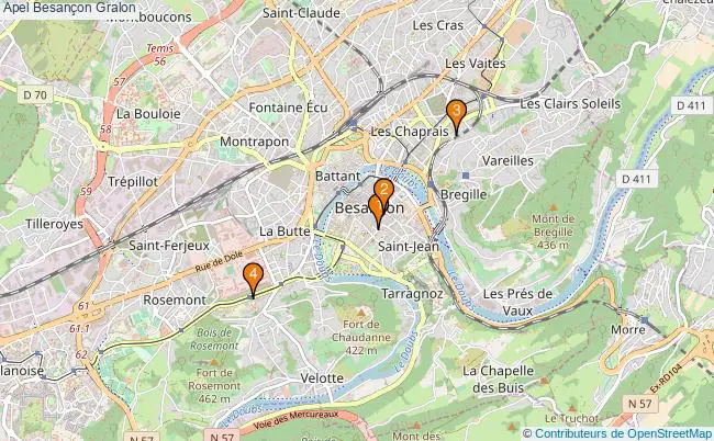 plan Apel Besançon Associations apel Besançon : 4 associations