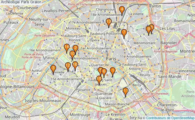 plan Archéologie Paris Associations archéologie Paris : 19 associations