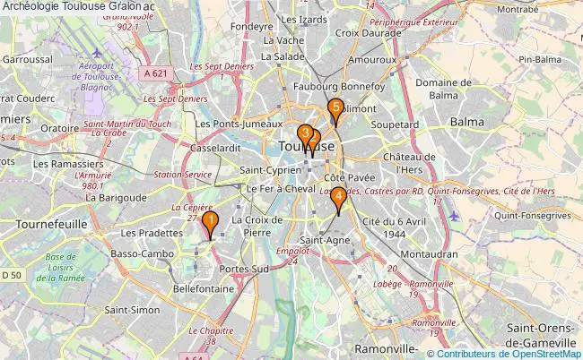 plan Archéologie Toulouse Associations archéologie Toulouse : 5 associations