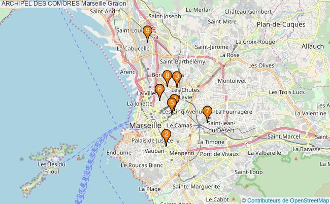 plan ARCHIPEL DES COMORES Marseille Associations ARCHIPEL DES COMORES Marseille : 11 associations