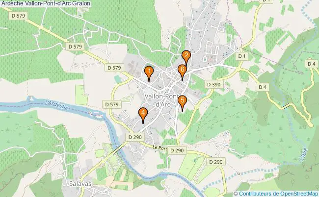 plan Ardèche Vallon-Pont-d'Arc Associations Ardèche Vallon-Pont-d'Arc : 6 associations