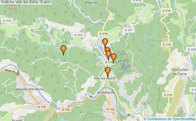plan Ardèche Vals-les-Bains Associations Ardèche Vals-les-Bains : 7 associations