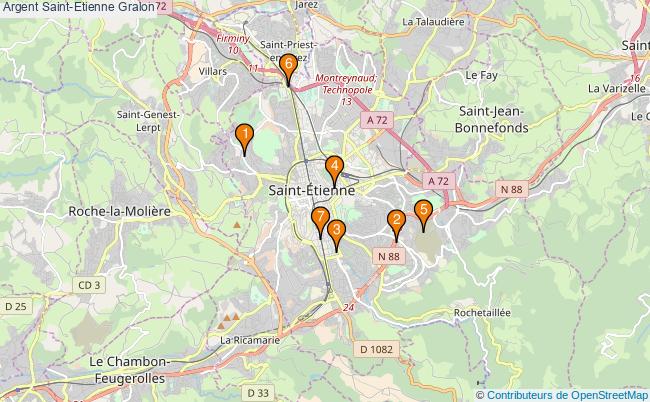 plan Argent Saint-Etienne Associations argent Saint-Etienne : 7 associations