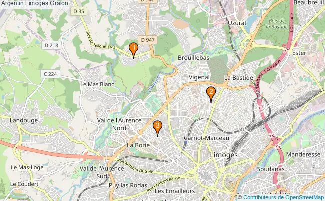 plan Argentin Limoges Associations Argentin Limoges : 3 associations
