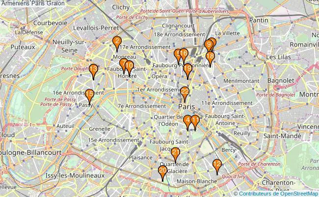 plan Arméniens Paris Associations Arméniens Paris : 25 associations