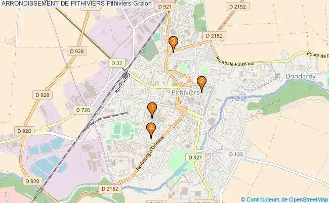 plan ARRONDISSEMENT DE PITHIVIERS Pithiviers Associations ARRONDISSEMENT DE PITHIVIERS Pithiviers : 4 associations