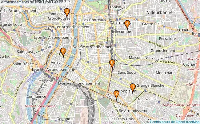 plan Arrondissements de lyon Lyon Associations arrondissements de lyon Lyon : 4 associations