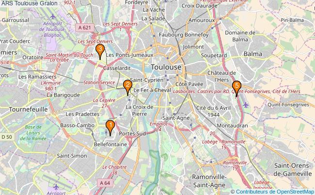 plan ARS Toulouse Associations ARS Toulouse : 11 associations