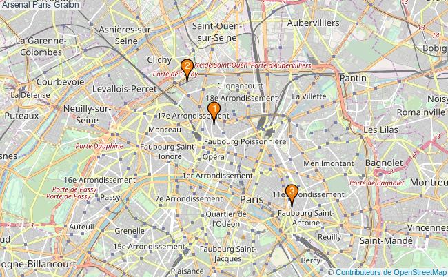plan Arsenal Paris Associations Arsenal Paris : 4 associations