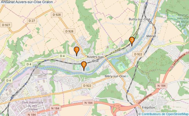 plan Artisanat Auvers-sur-Oise Associations artisanat Auvers-sur-Oise : 3 associations